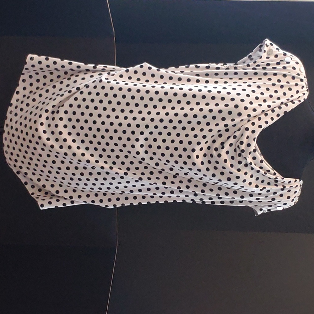 Calvin Klein, XL, Black and White polka dot shirt
